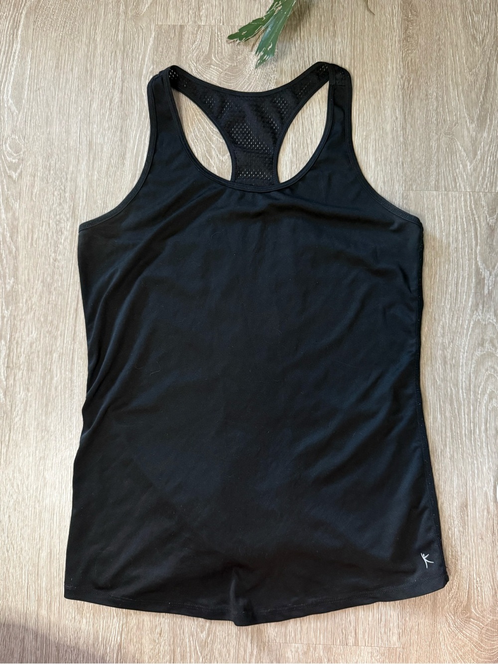 Danskin Now Black Racerback Tank Top Mesh Back Medium
